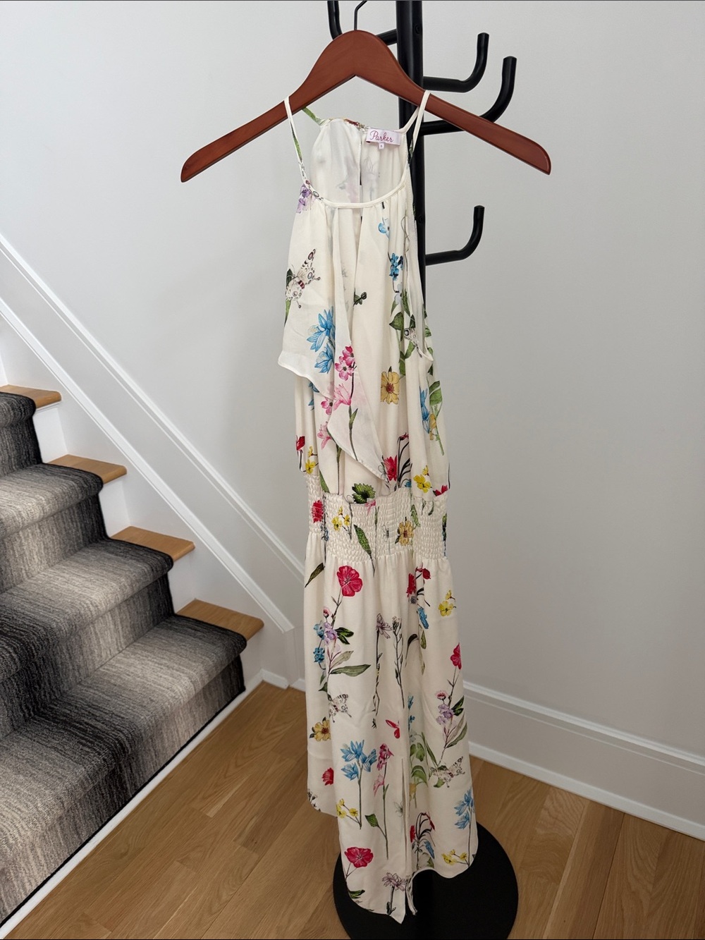Parker Cream Floral Maxi Dress with Multicolor Blooms